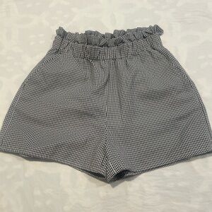 High Waist Gingham Checkered Shorts